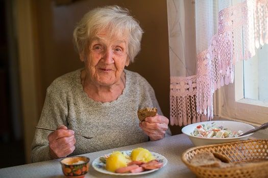 senior lady eating